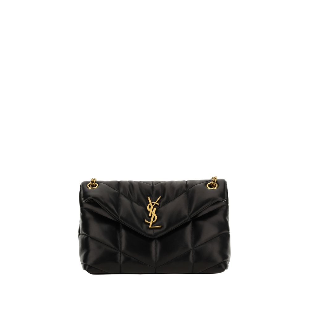 Saint Laurent Black Lambskin Shoulder Bag