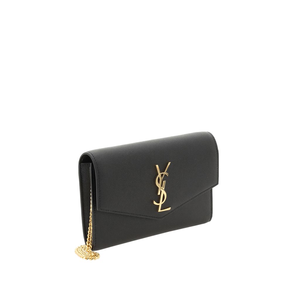 Saint Laurent Black Calf Leather Shoulder Bag