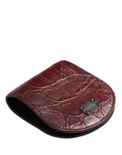 Dolce & Gabbana Burgundy Caiman Leather Condom Case Holder Pocket Wallet
