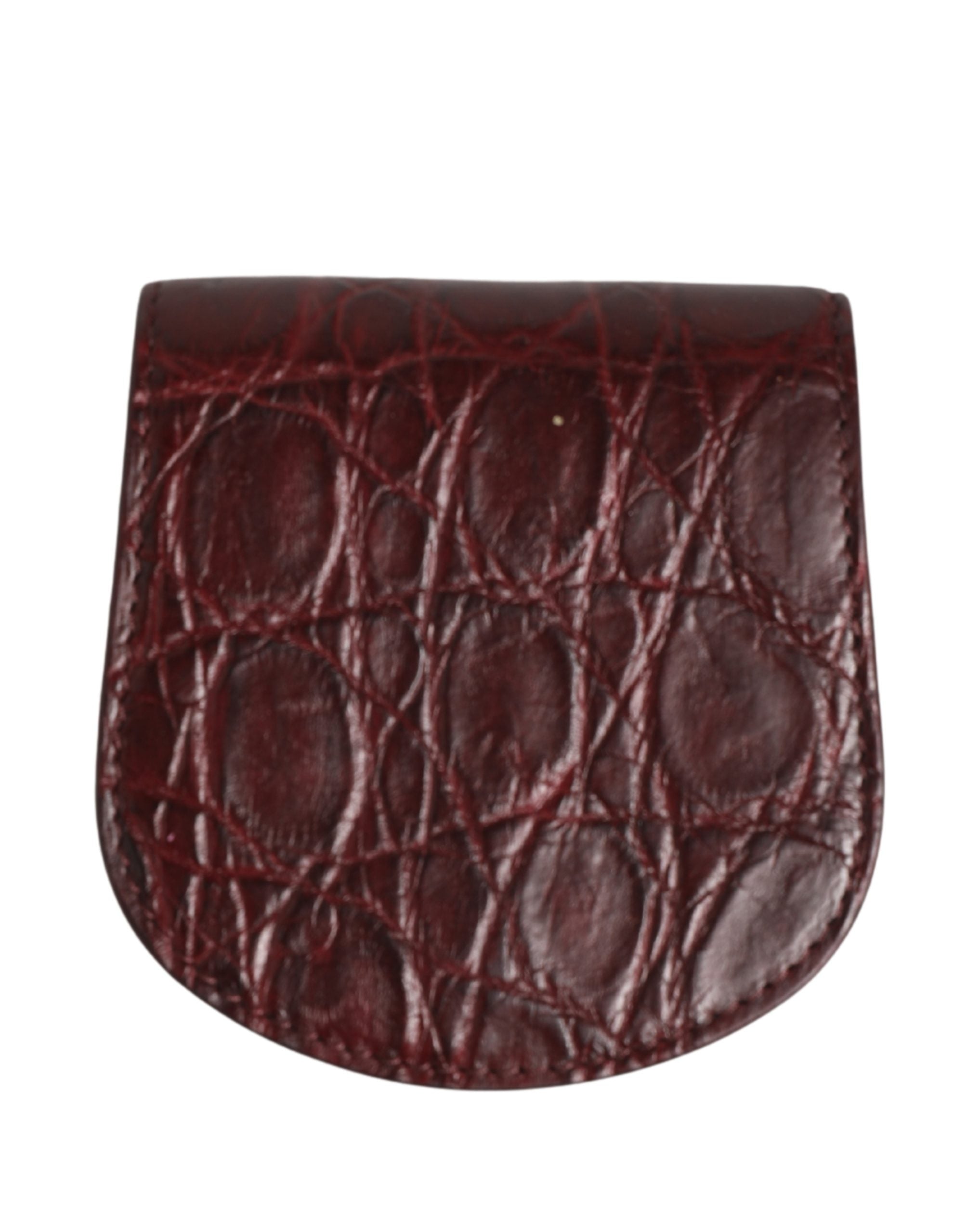 Dolce & Gabbana Burgundy Caiman Leather Condom Case Holder Pocket Wallet