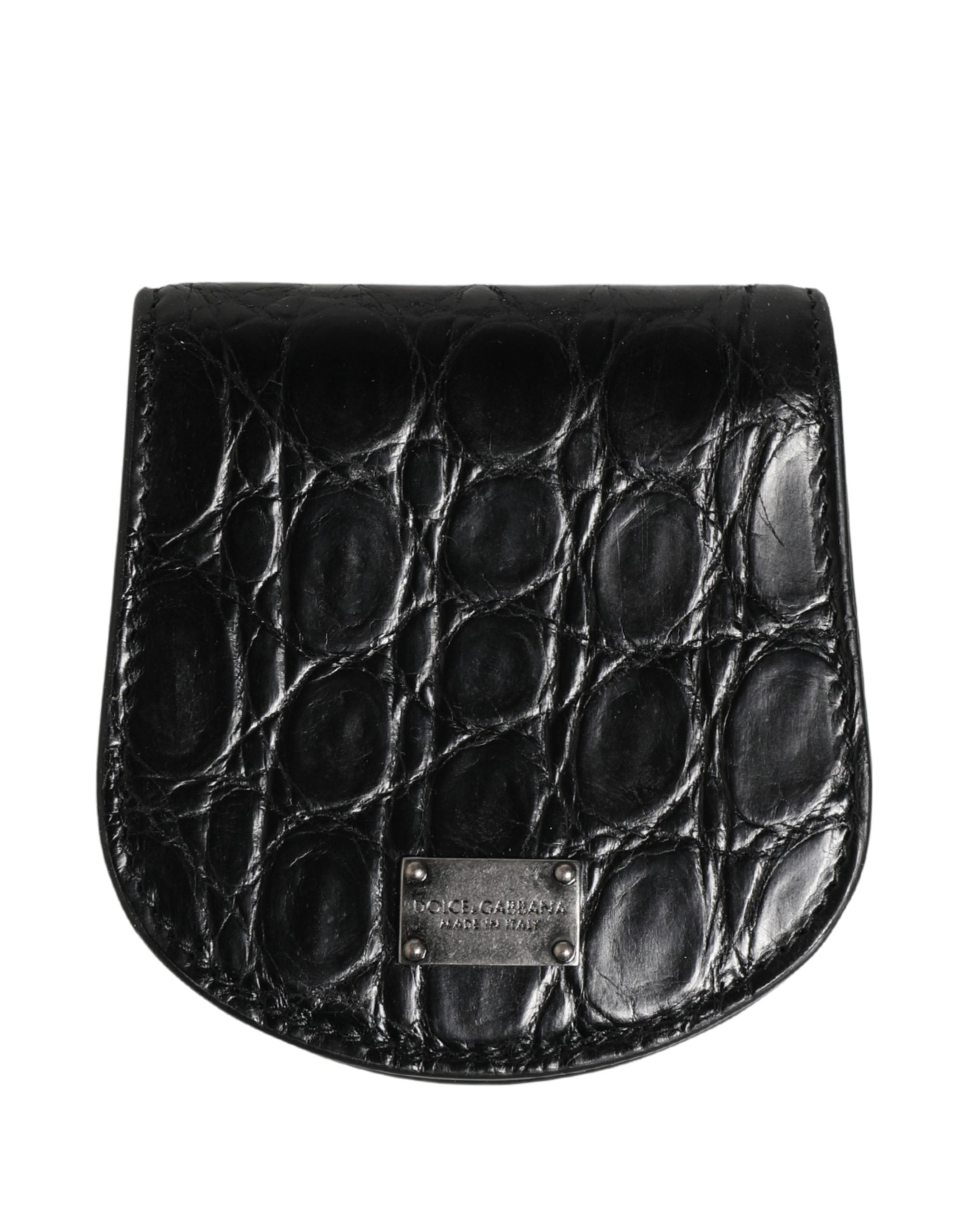 Dolce & Gabbana Black Caiman Leather Wallet
