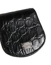 Dolce & Gabbana Black Caiman Leather Wallet