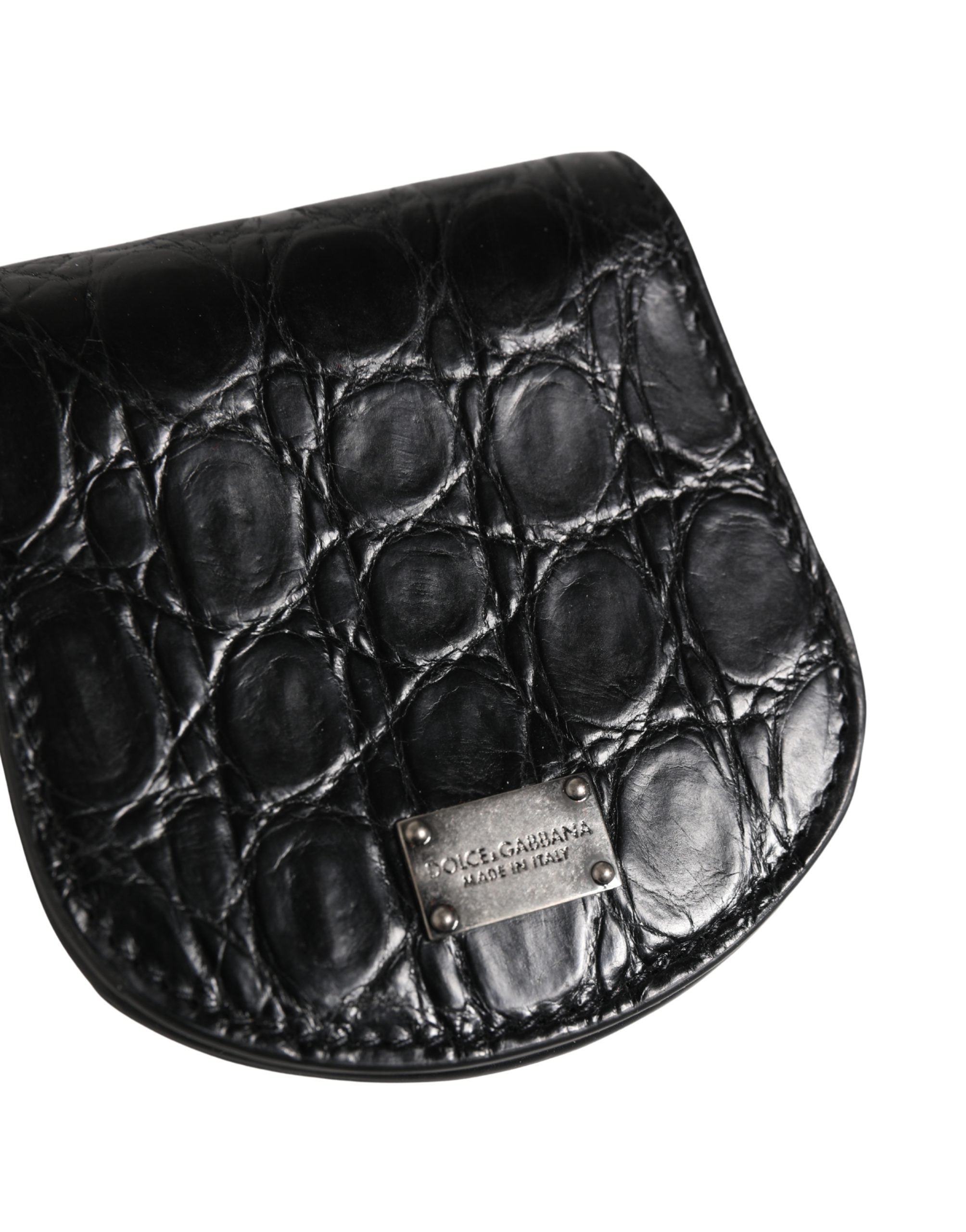Dolce & Gabbana Black Caiman Leather Wallet
