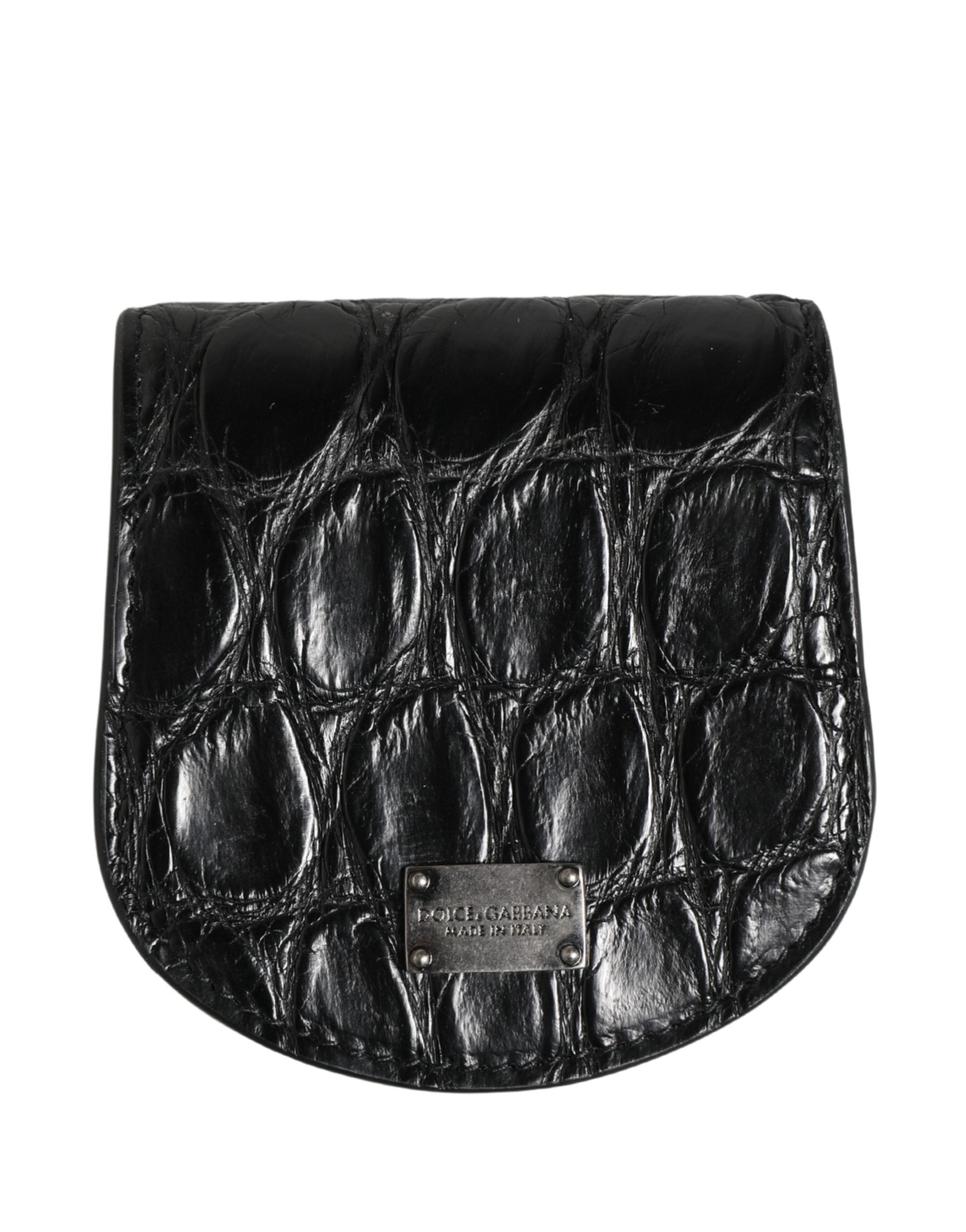 Dolce & Gabbana Black Caiman Leather Wallet