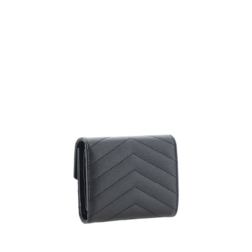 Saint Laurent Black Calf Leather Wallet