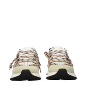 Versace Beige Leather Suede Chunky Sneakers