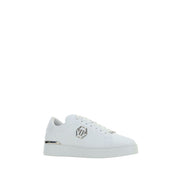 Philipp Plein White Calf Leather Low Top Sneakers