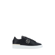 Philipp Plein Black Calf Leather Low Top Sneakers