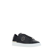 Philipp Plein Black Calf Leather Low Top Sneakers