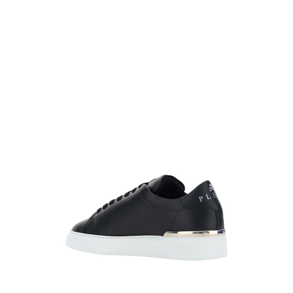 Philipp Plein Black Calf Leather Low Top Sneakers