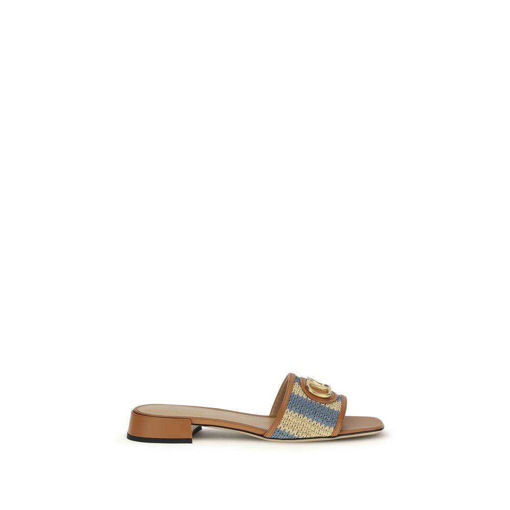 Valentino Garavani Multicolor Viscose Slide Sandals