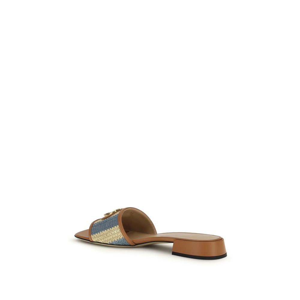 Valentino Garavani Multicolor Viscose Slide Sandals