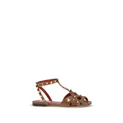 Valentino Garavani Brown Goatskin Studdy Sandals