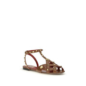 Valentino Garavani Brown Goatskin Studdy Sandals