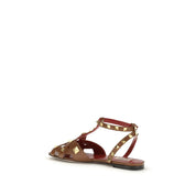 Valentino Garavani Brown Goatskin Studdy Sandals