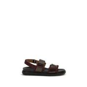 Marni Black Calf Leather Fussbett Sandals