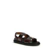 Marni Black Calf Leather Fussbett Sandals