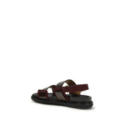 Marni Black Calf Leather Fussbett Sandals