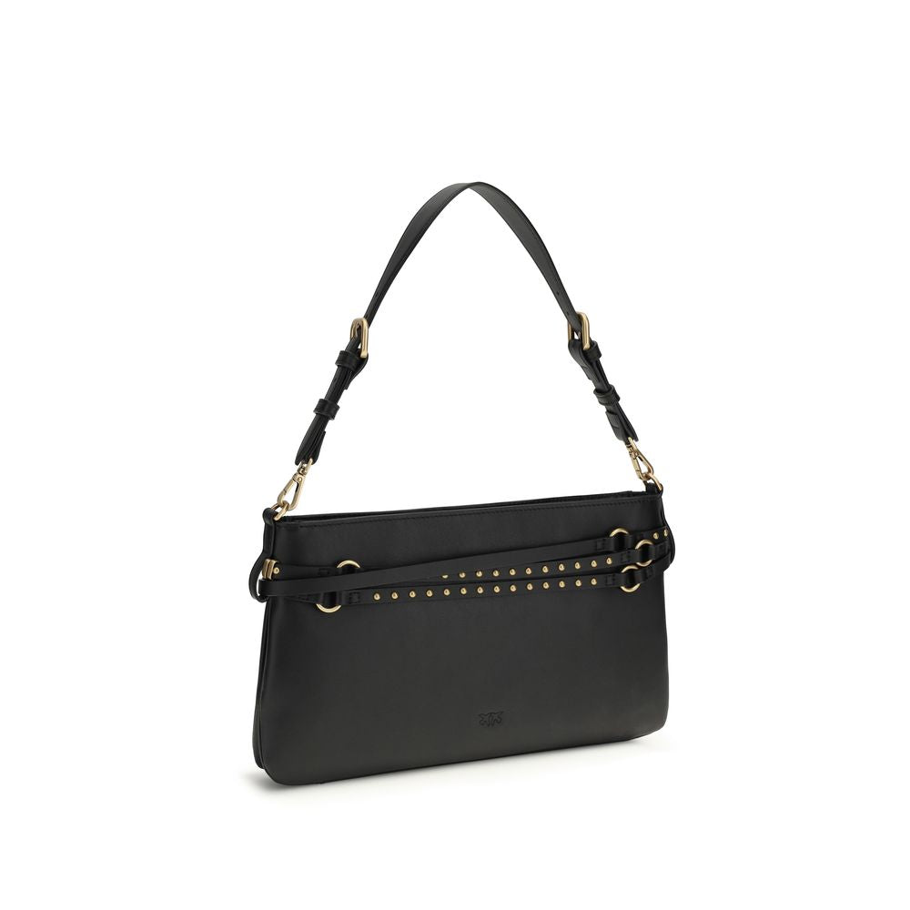 PINKO Black Calf Leather Shoulder Bag