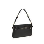 PINKO Black Calf Leather Shoulder Bag