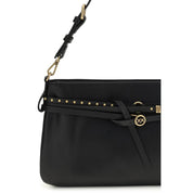 PINKO Black Calf Leather Shoulder Bag