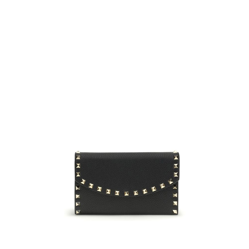 Valentino Garavani Garnet Calf Leather Chain Wallet