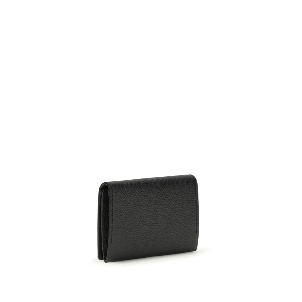 Valentino Garavani Black Calf Leather Card Holder