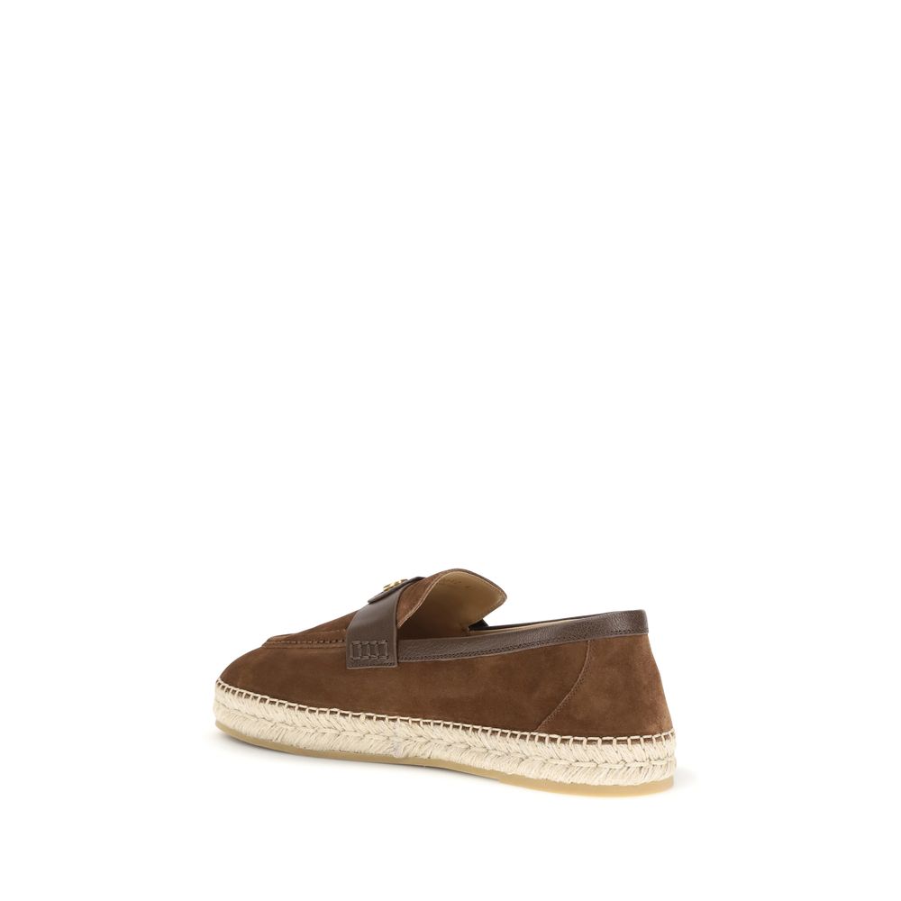 Valentino Garavani Brown Calf Leather Espadrilles