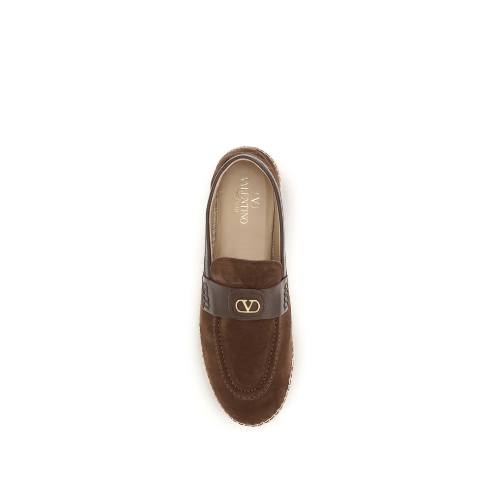 Valentino Garavani Brown Calf Leather Espadrilles