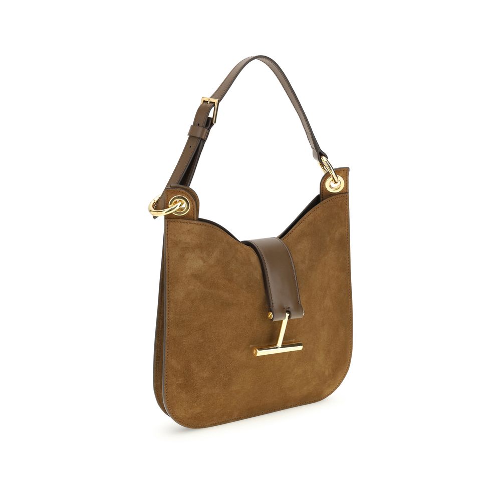 Tom Ford Brown Calf Leather Shoulder Bag
