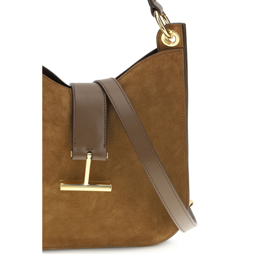 Tom Ford Brown Calf Leather Shoulder Bag