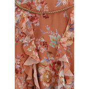 Zimmermann Orange Cotton-Silk Long Skirt