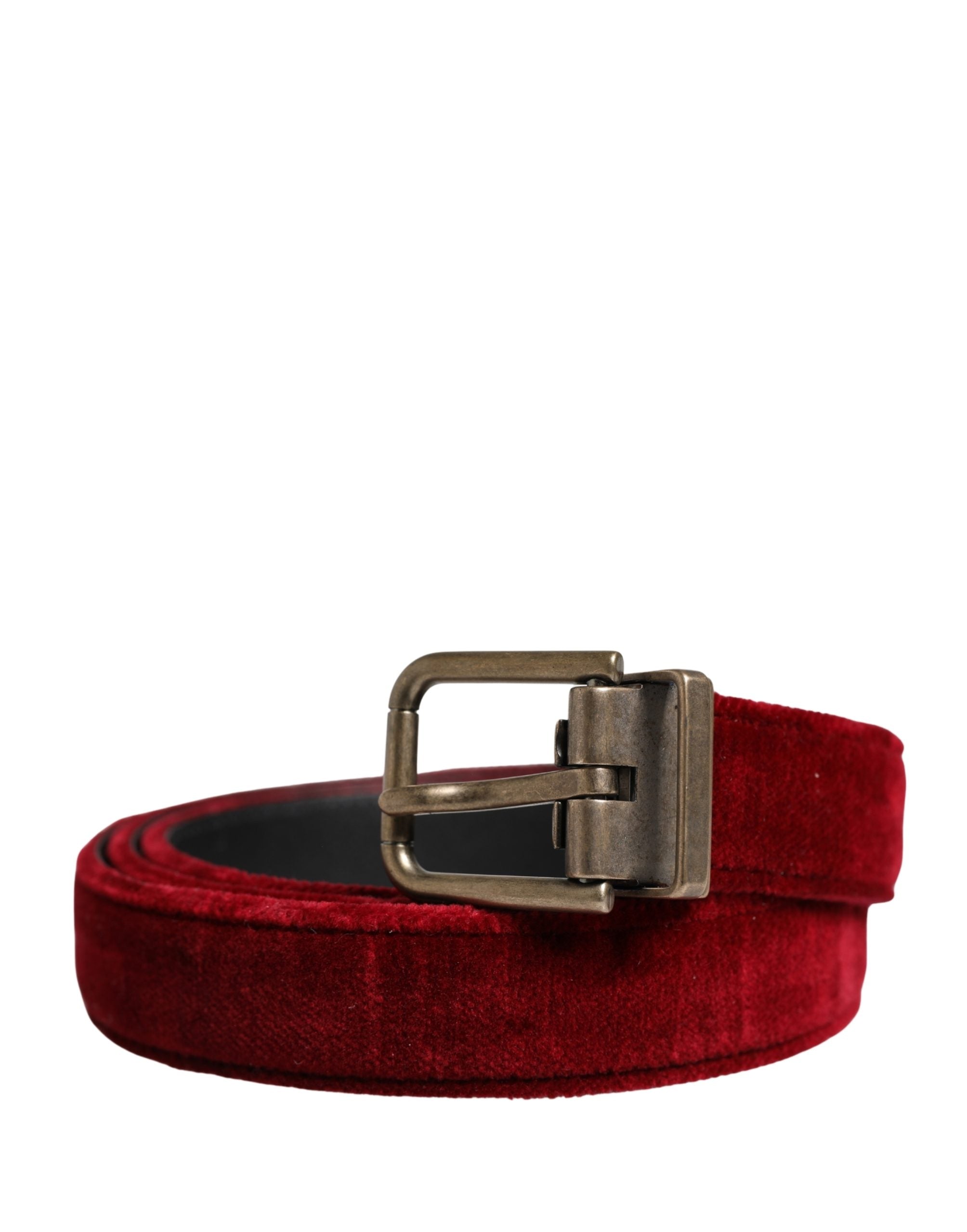 Dolce & Gabbana Burgundy Velvet Cotton Belt