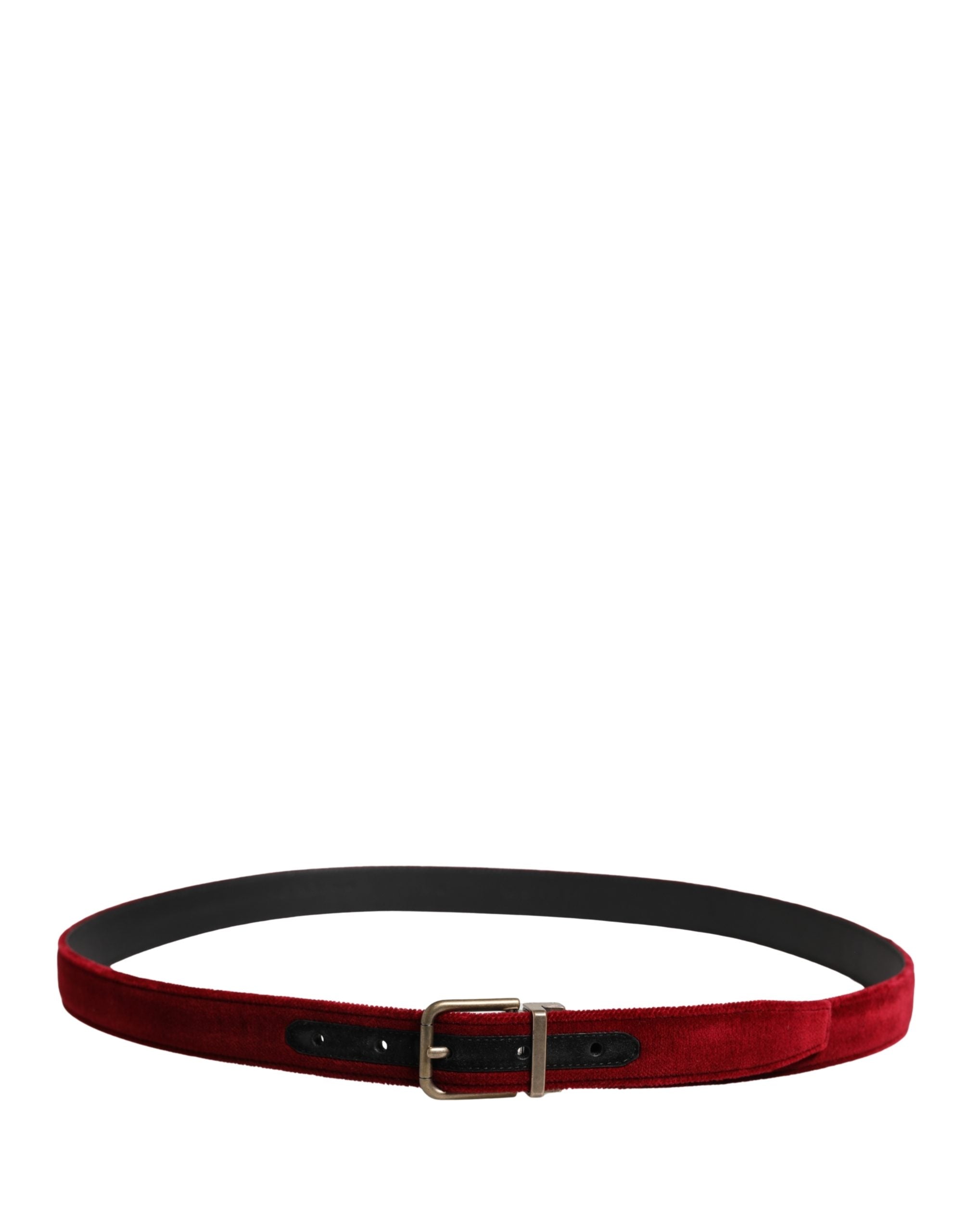Dolce & Gabbana Burgundy Velvet Cotton Belt