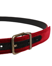Dolce & Gabbana Burgundy Velvet Cotton Belt
