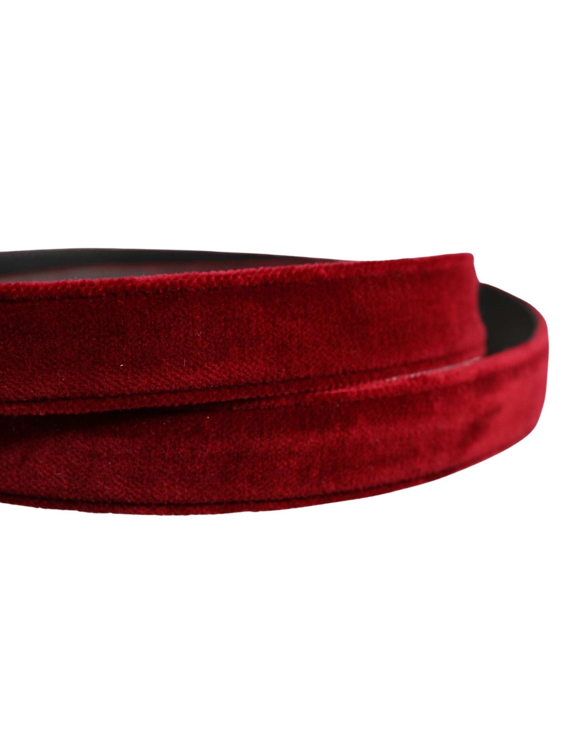 Dolce & Gabbana Burgundy Velvet Cotton Belt