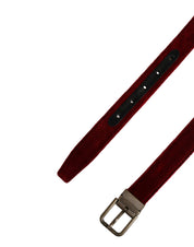 Dolce & Gabbana Burgundy Velvet Cotton Belt
