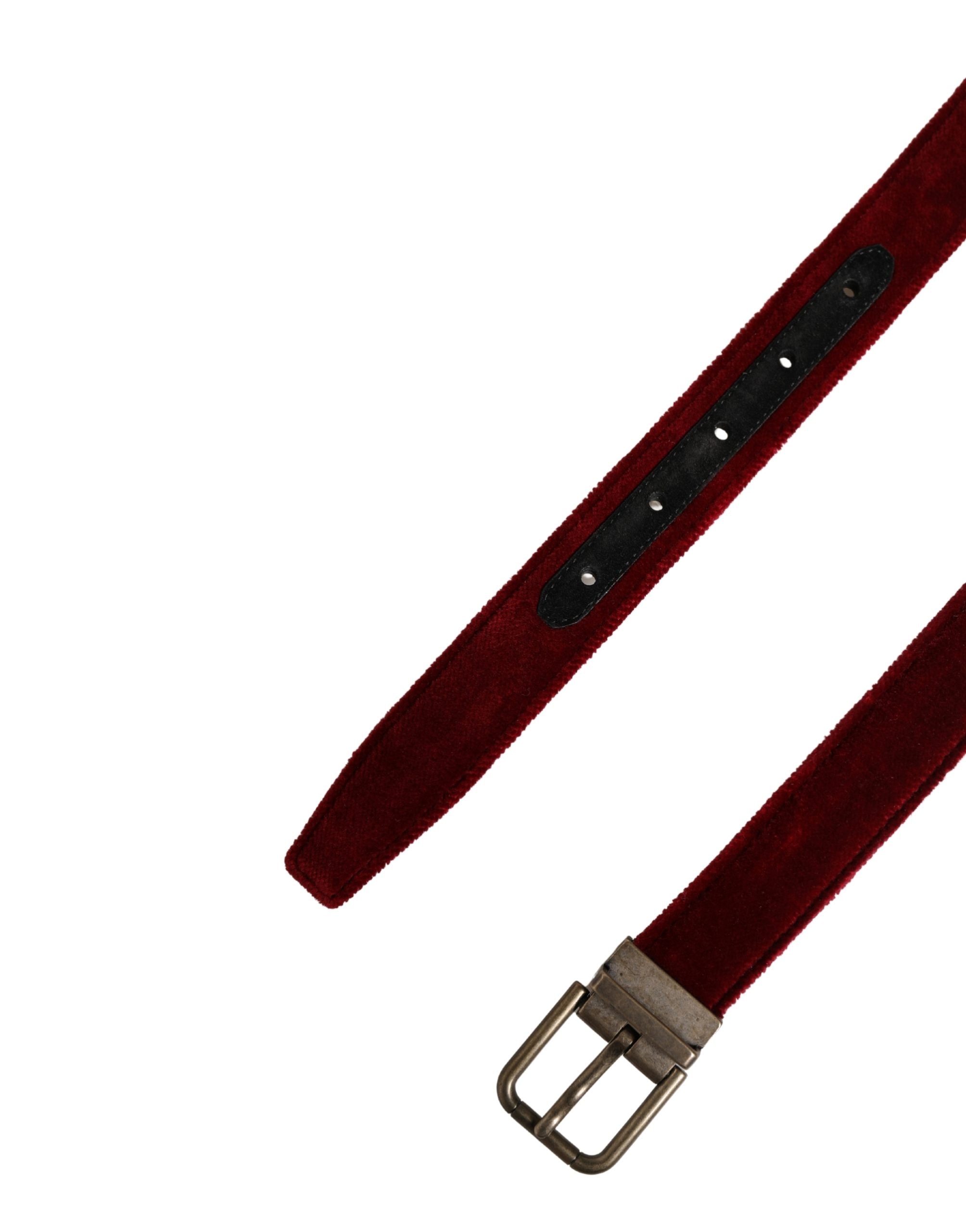 Dolce & Gabbana Burgundy Velvet Cotton Belt