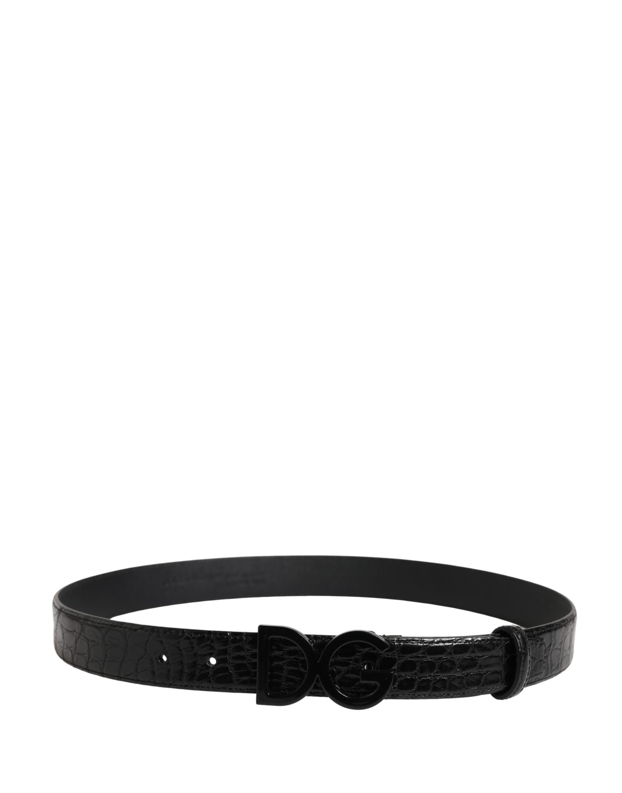 Dolce & Gabbana Black Caiman Leather Belt