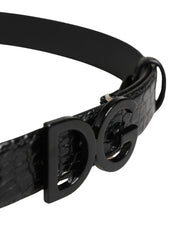 Dolce & Gabbana Black Caiman Leather Belt