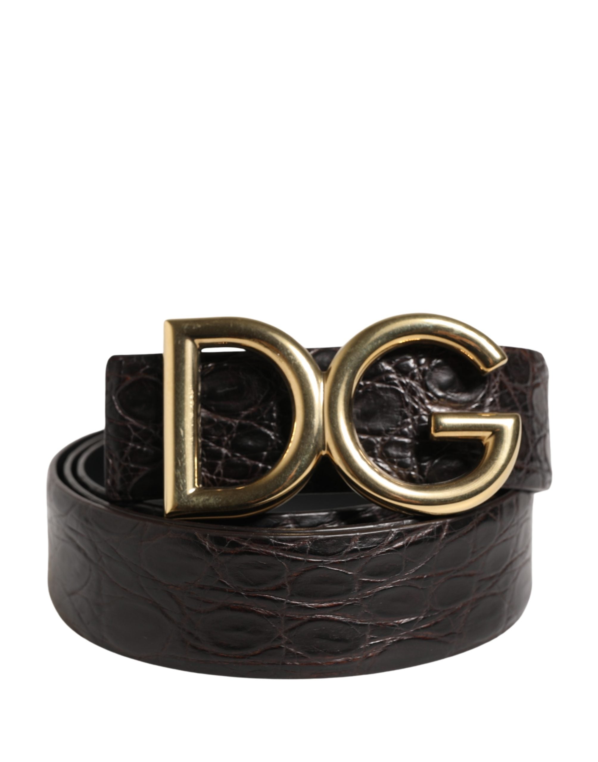 Dolce & Gabbana Black Caiman Leather Belt