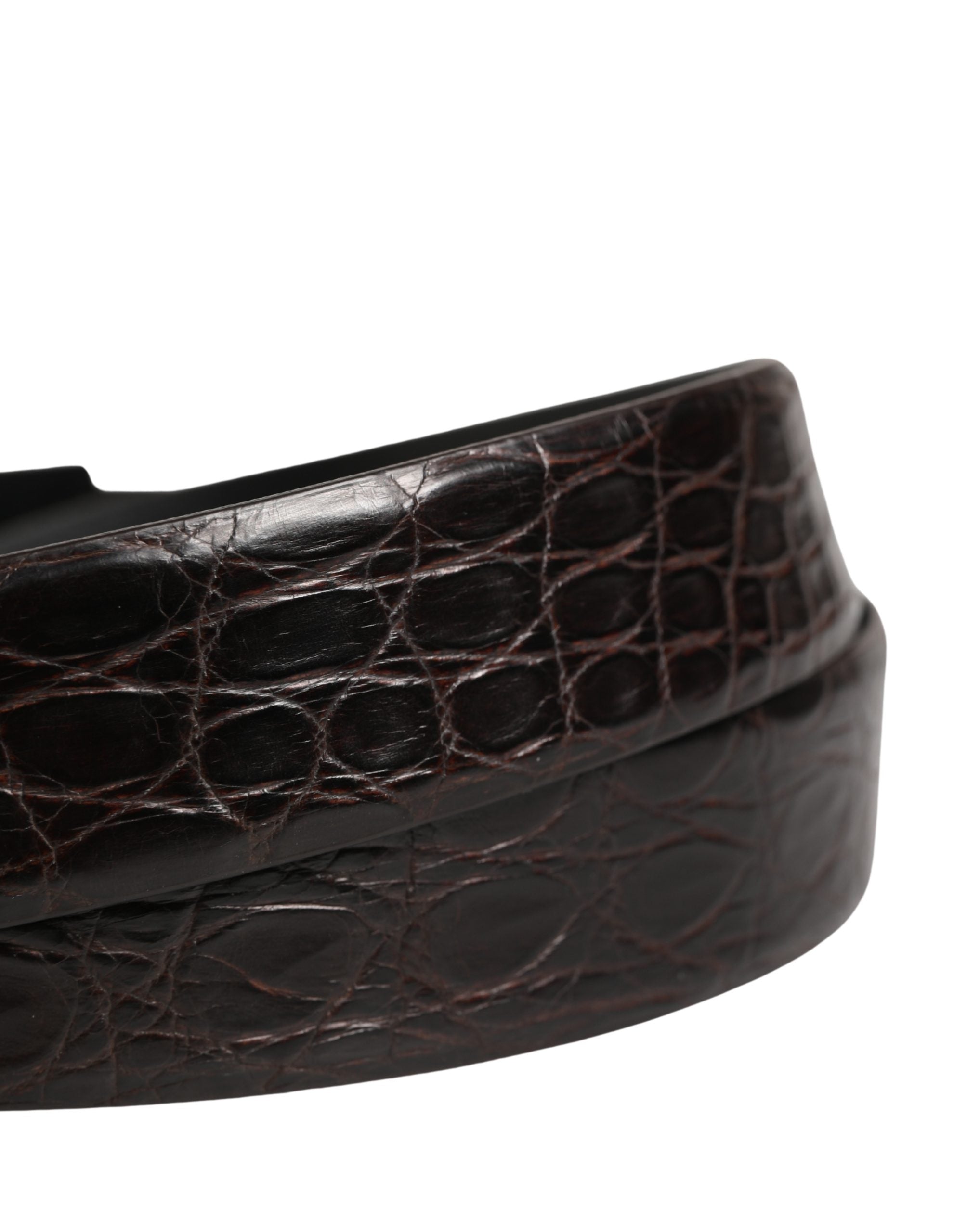 Dolce & Gabbana Black Caiman Leather Belt