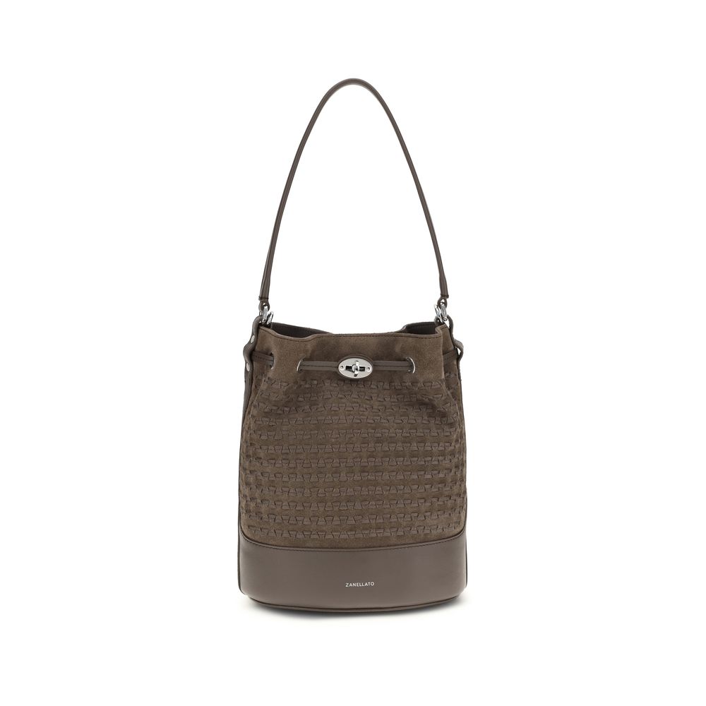 Zanellato Brown Calf Leather Bucket Bag