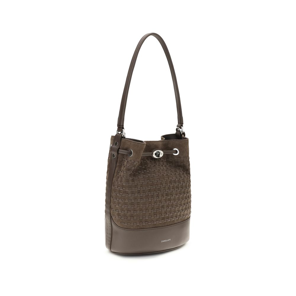 Zanellato Brown Calf Leather Bucket Bag