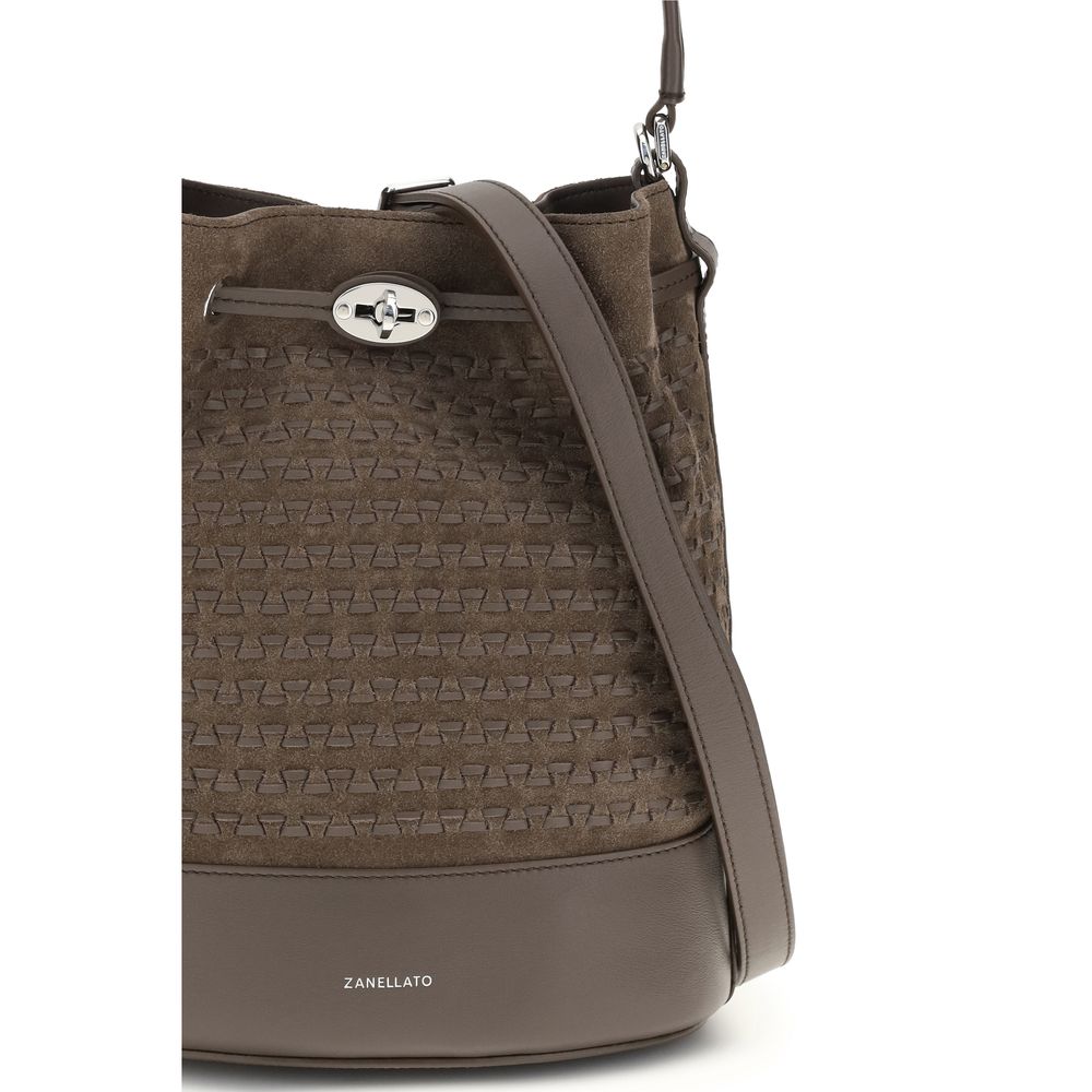 Zanellato Brown Calf Leather Bucket Bag