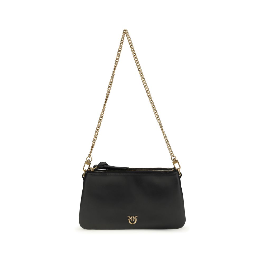 PINKO Black Calf Leather Shoulder Bag