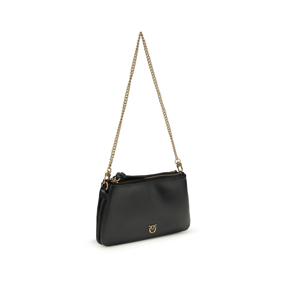 PINKO Black Calf Leather Shoulder Bag