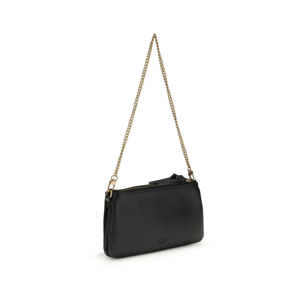 PINKO Black Calf Leather Shoulder Bag