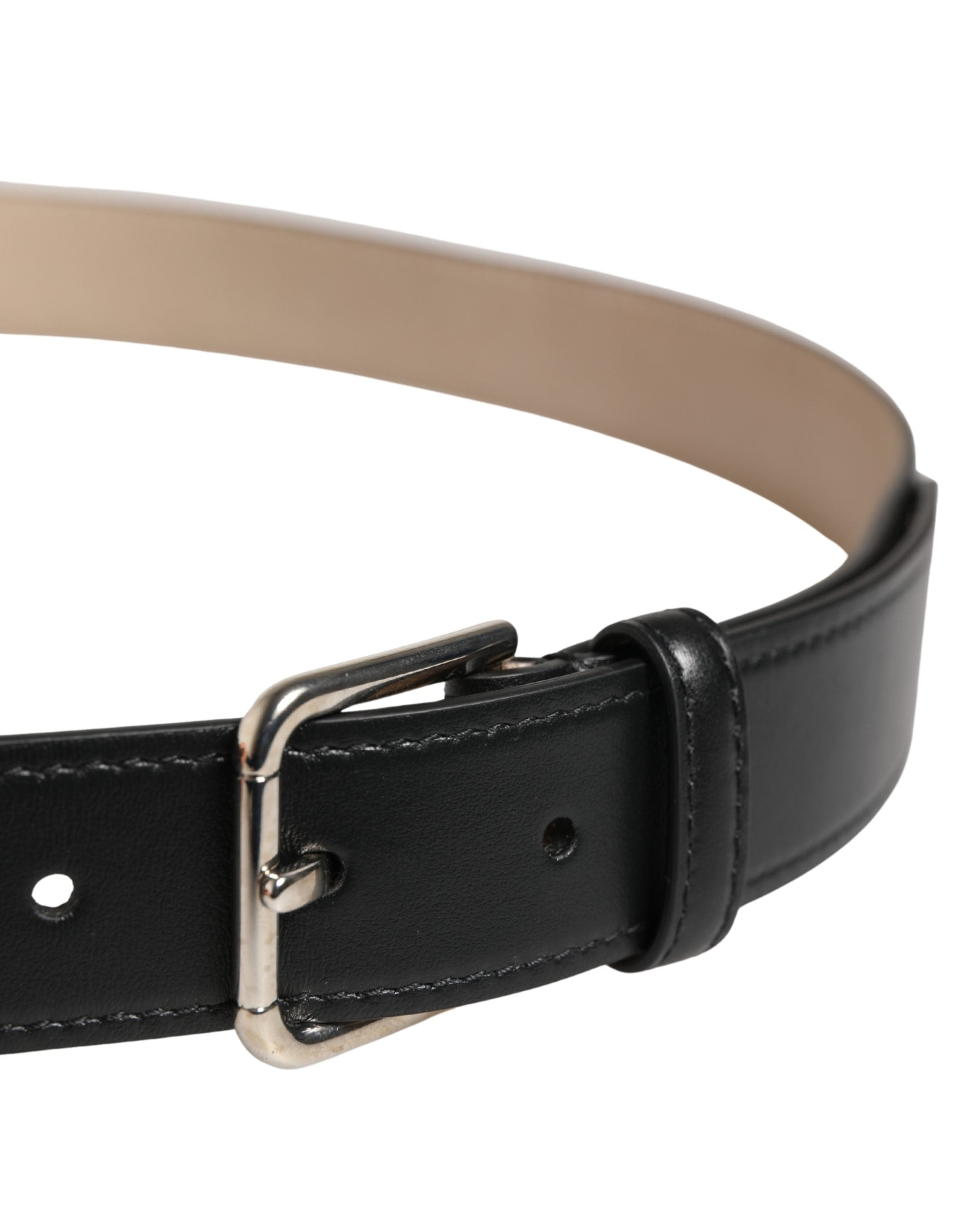 Dolce & Gabbana Beige Black Woven Leather Belt