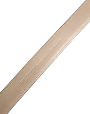 Dolce & Gabbana Beige Black Woven Leather Belt